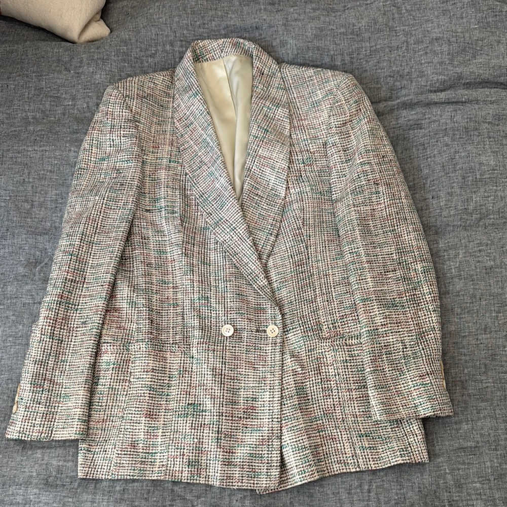 Vintage Multicolored Textured Blazer